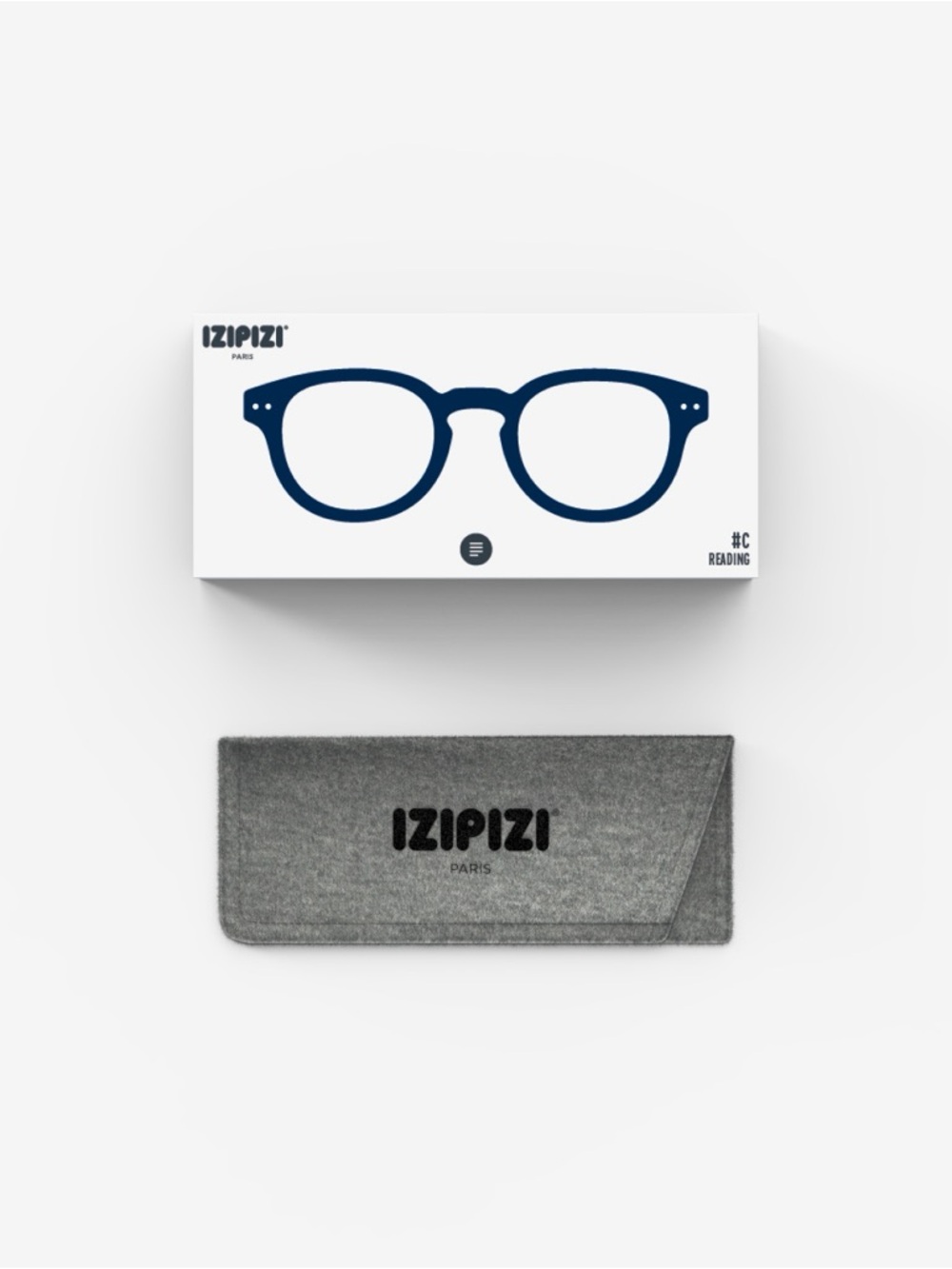 IZIPIZI Navy Blue Reading Glasses #C Paris with Felt Case NWT